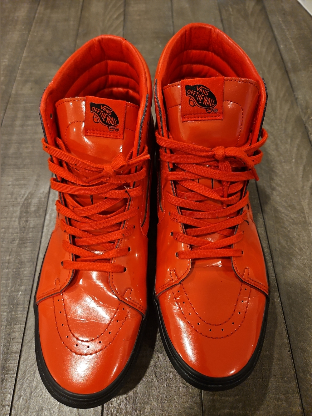 Vans x David Bowie Sk8-Hi Aladdin Sane Red Patent Sneakers 11.5 Rare